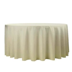Nappe ronde ivoire en tissu, adaptée aux tables rondes - LOCATION