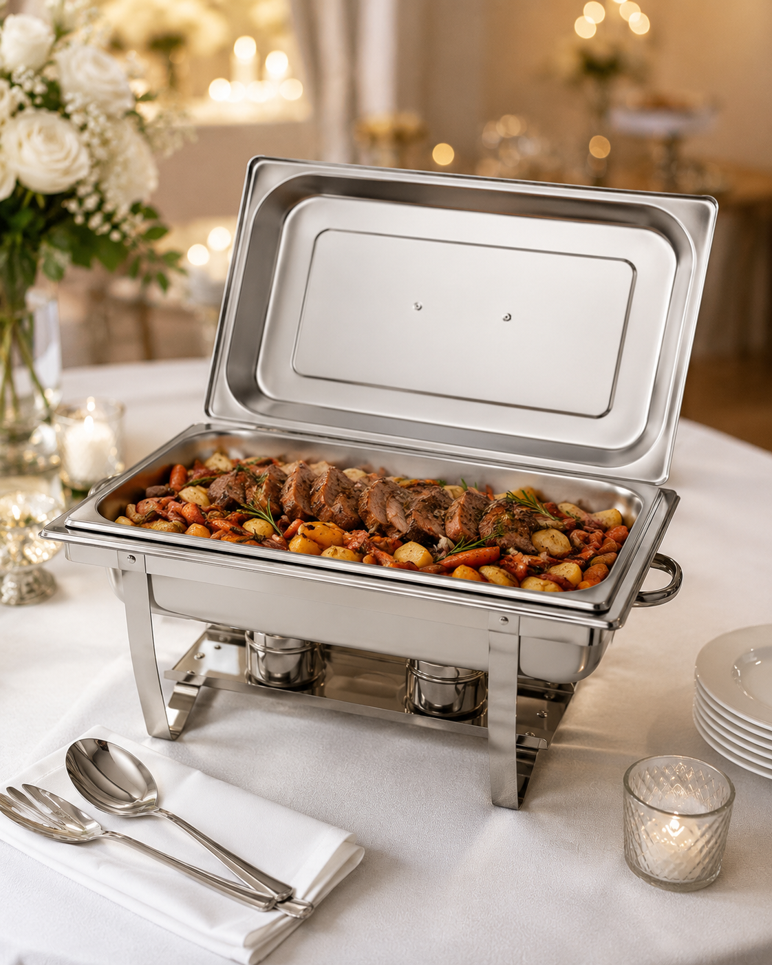 chafing-dishs en acier inoxydable Petits / LOCATION – Image 2
