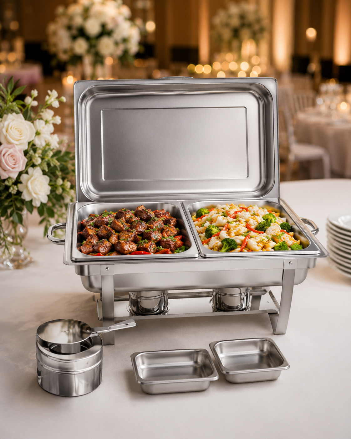 chafing-dishs en acier inoxydable Petits / LOCATION – Image 4