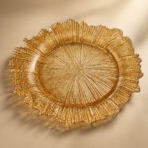 Dessous d'assiette marron en verre/ LOCATION
