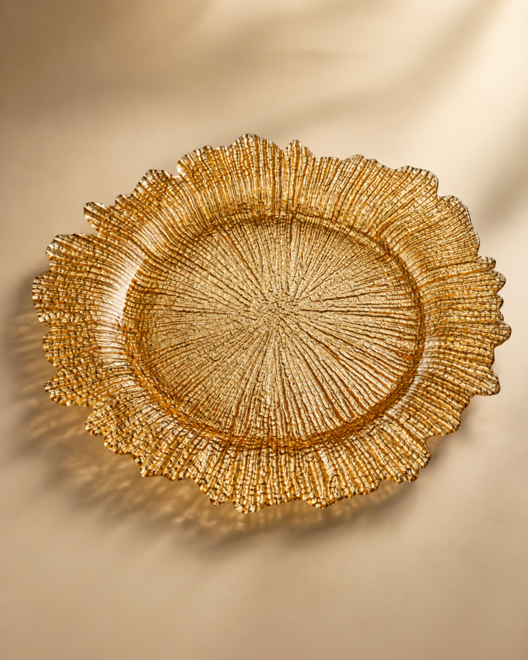 Dessous d&rsquo;assiette marron en verre/ LOCATION