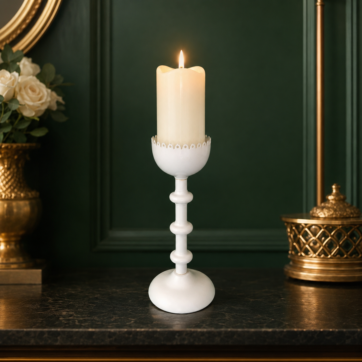Porte-Bougie Blanc – Image 3