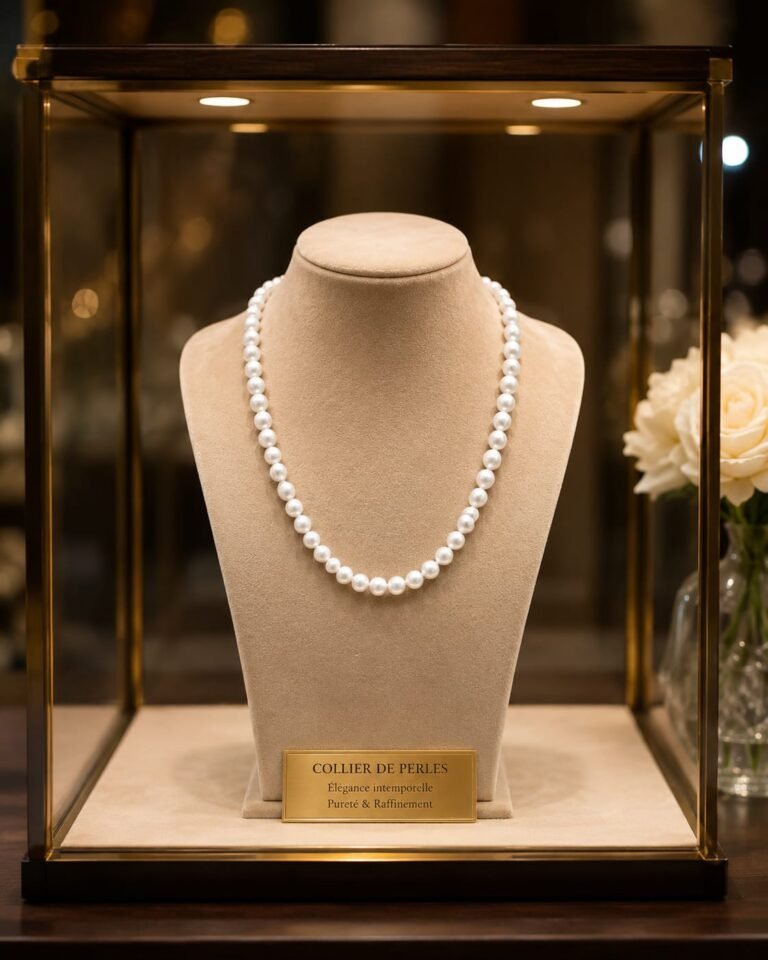 Collier Perla Élégance – Collier de perles blanches pour femme