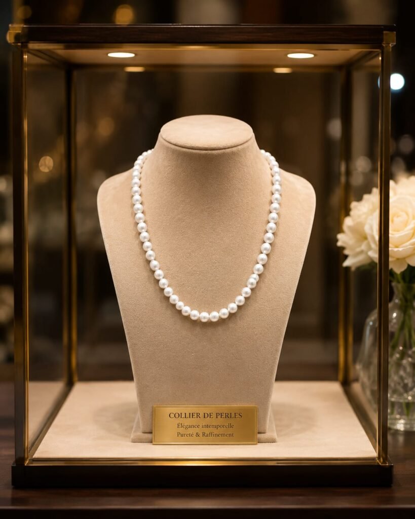 Collier Perla Élégance – Collier de perles blanches pour femme
